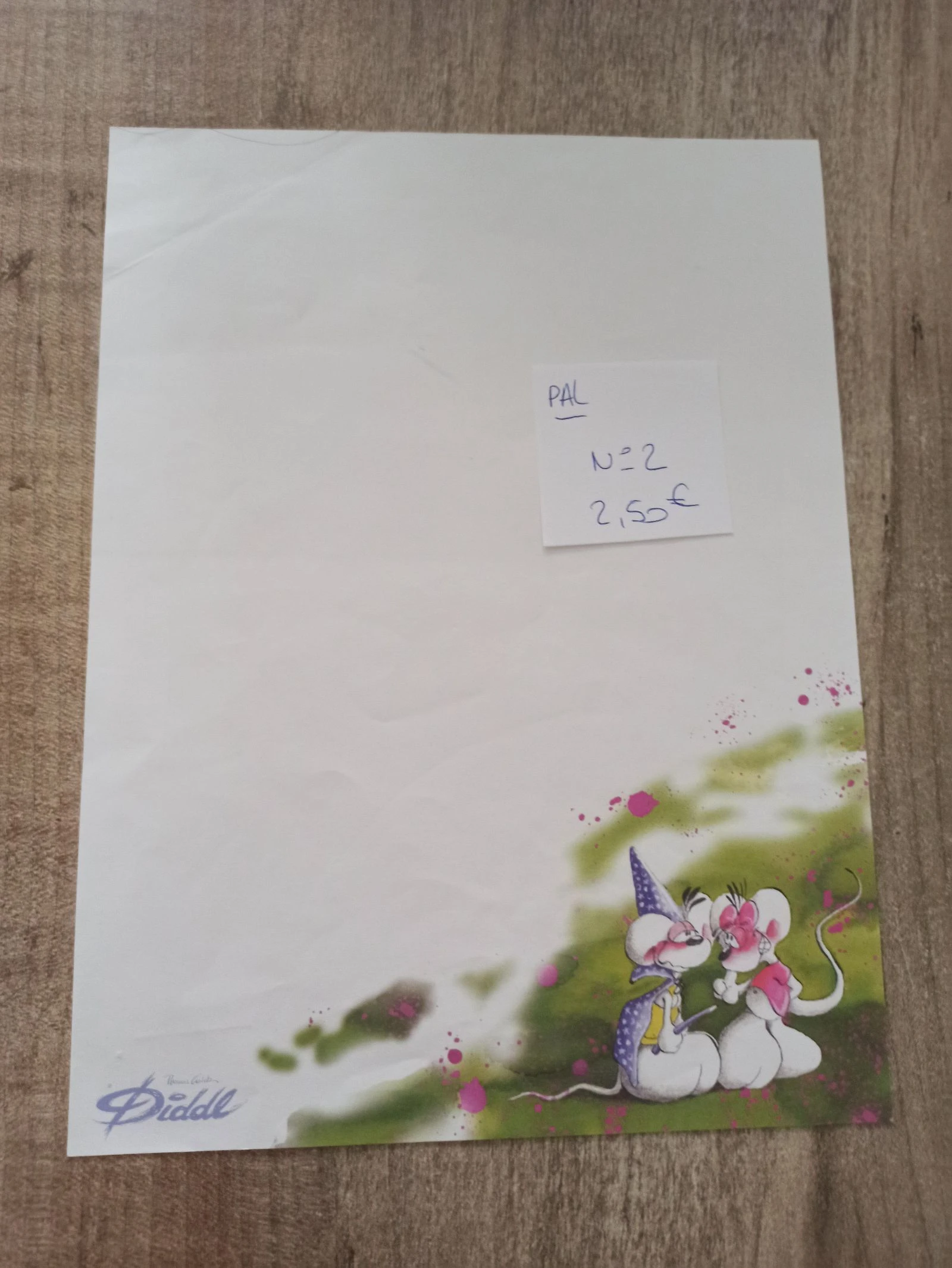 Papier à lettre Diddl 2 2,50e feuille 
